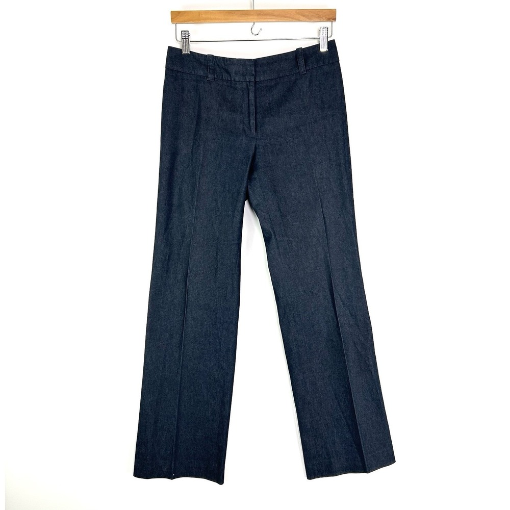 Classics Entier Denim Trouser Women's 6 Dark Blue Stretch Straight Leg Office